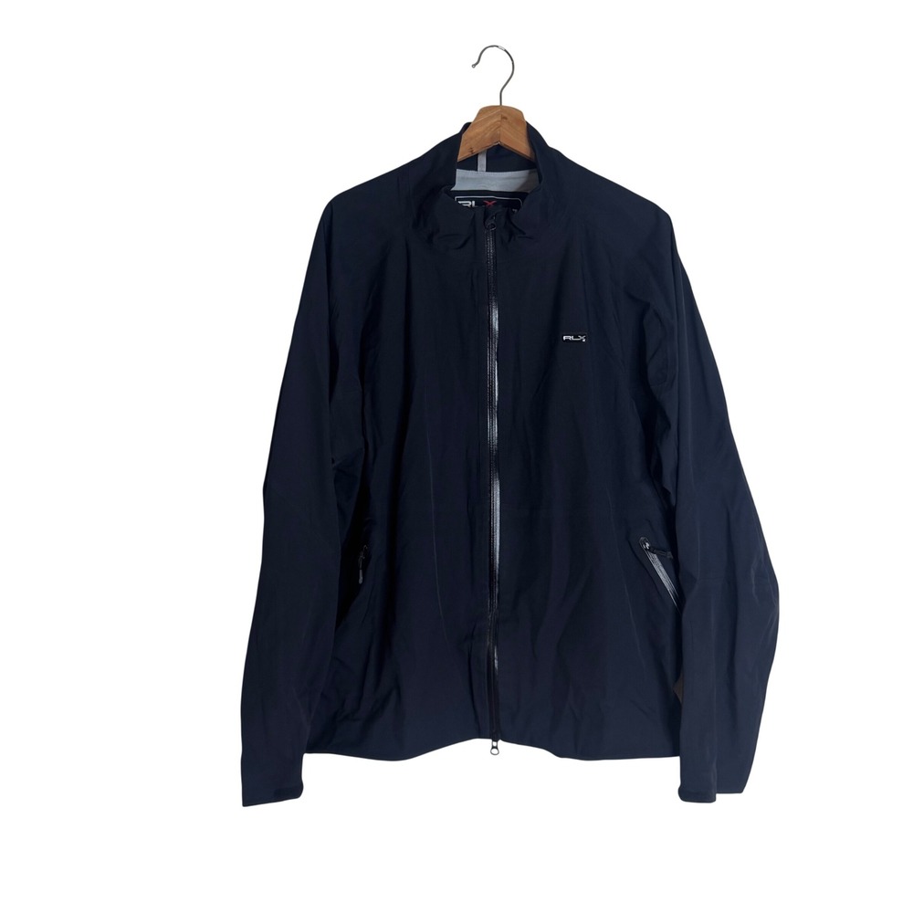 RLX Ralph Lauren Men's Full Zip Windbreaker Golf Jacket black XXL outdoors
